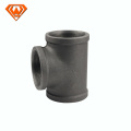 3/4 &quot;acessórios de tubulação de ferro maleável preto frisado com costelas igual Tee